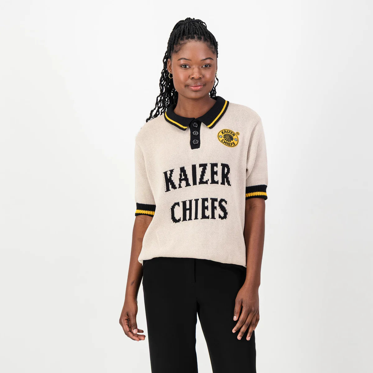 Kaizer Chiefs SS knitted jersey-Ivory